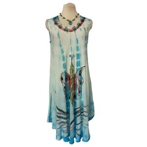𝅺❤️ Indian Boutique Butterfly Shift Sleeveless Dress Free Size